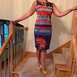 Joseph Ribkoff geometrical floral print dress